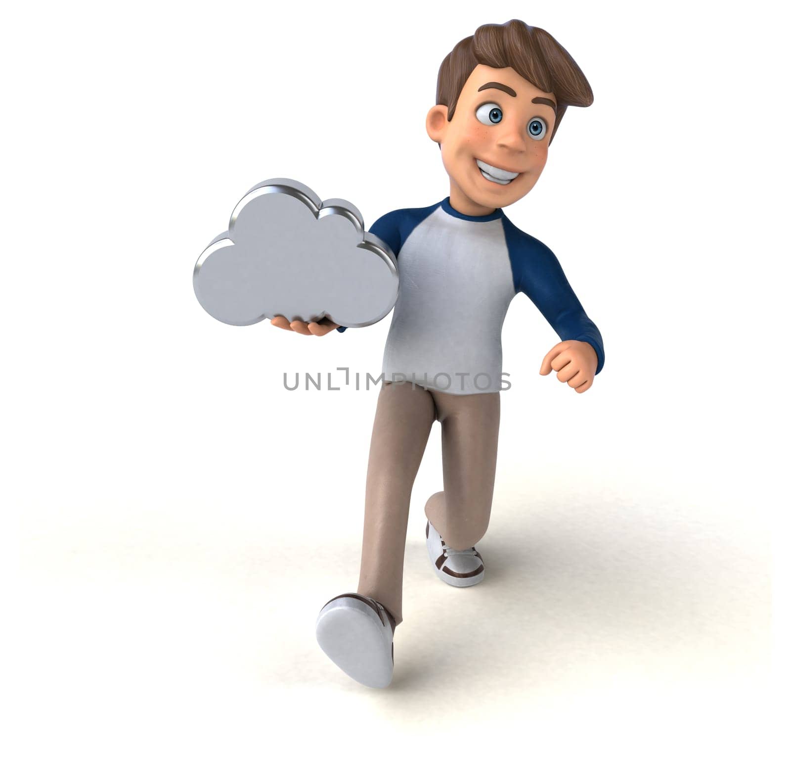 3D cartoon character fun teenager