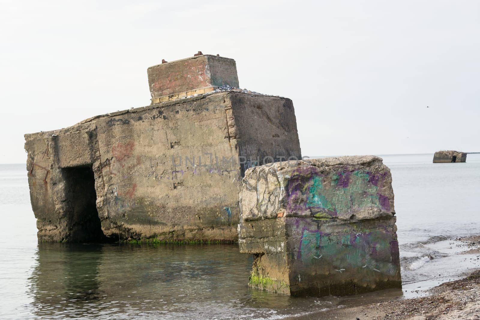 Coast bunker. Coast bunker from the WW2 in the Baltic Sea Fischland Darss Zingst, Germany.