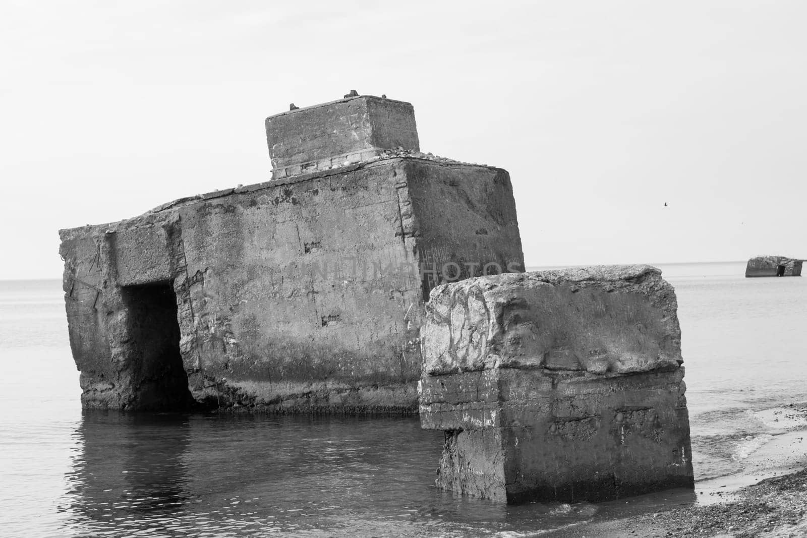 Coast bunker. Coast bunker from the WW2 in the Baltic Sea Fischland Darss Zingst, Germany.