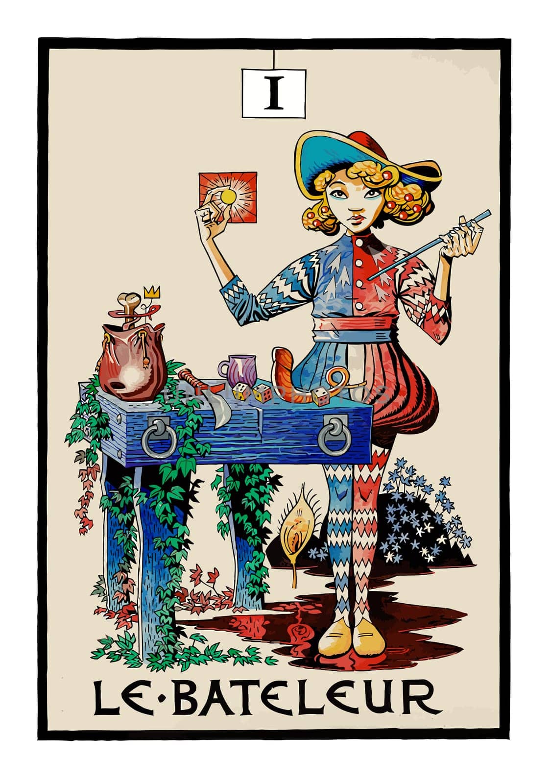 tarot fortune telling card illustration