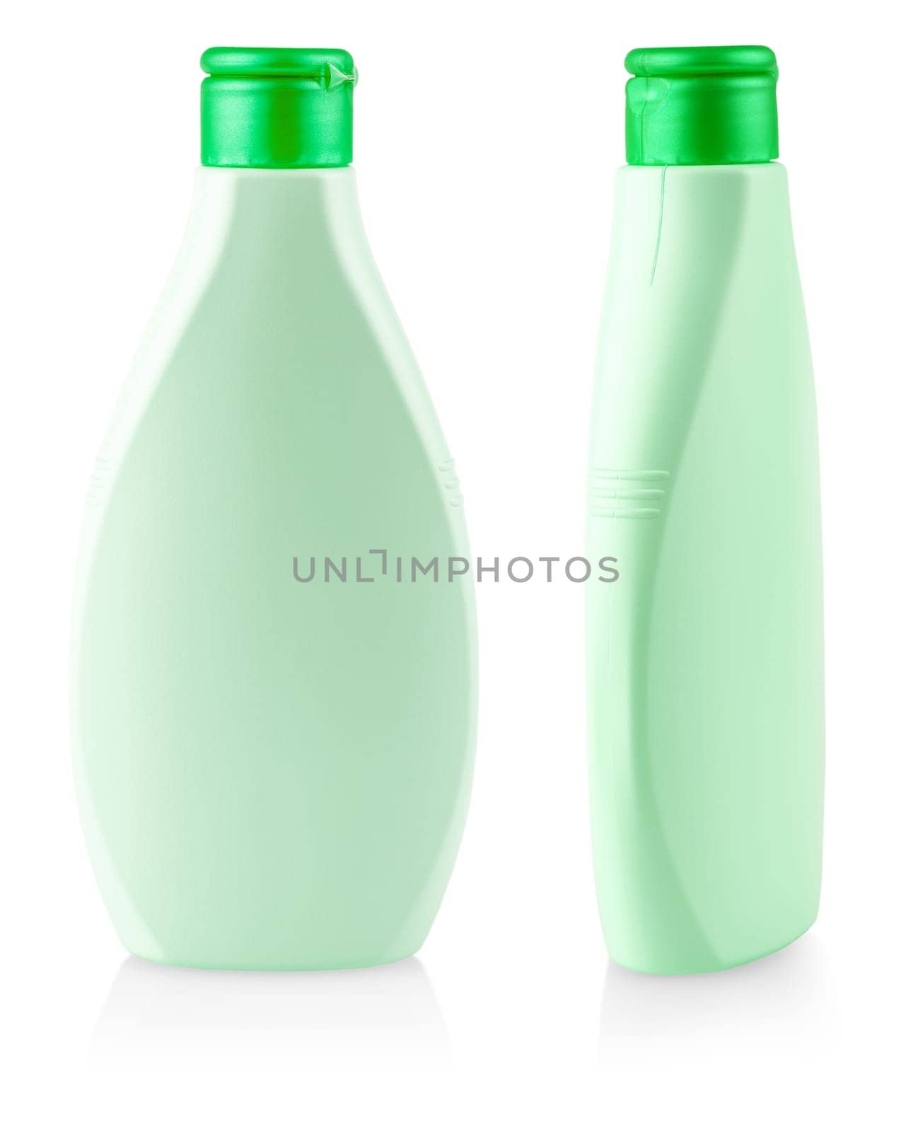 The plastic shampoo or shower gel bottle with clipping path