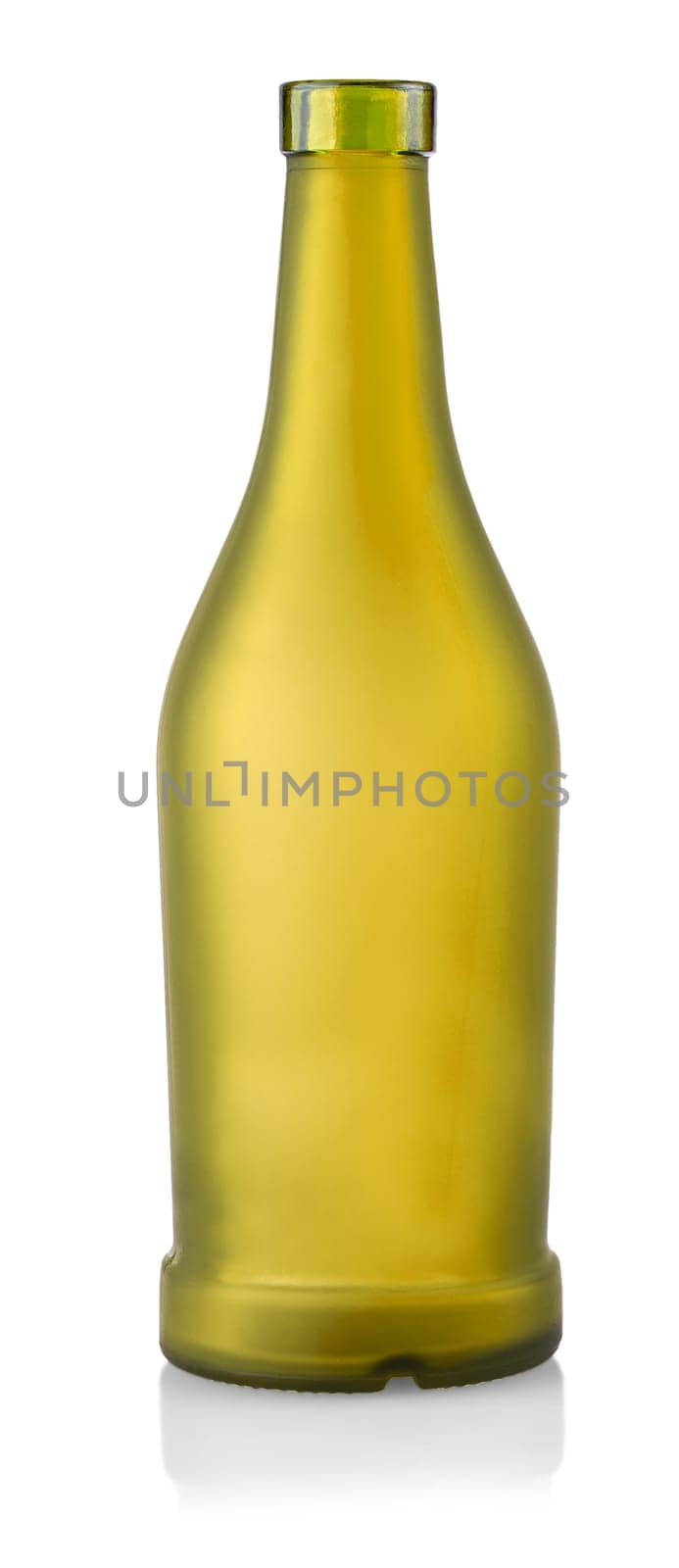 The empty brown glass bottle isolated on white background
