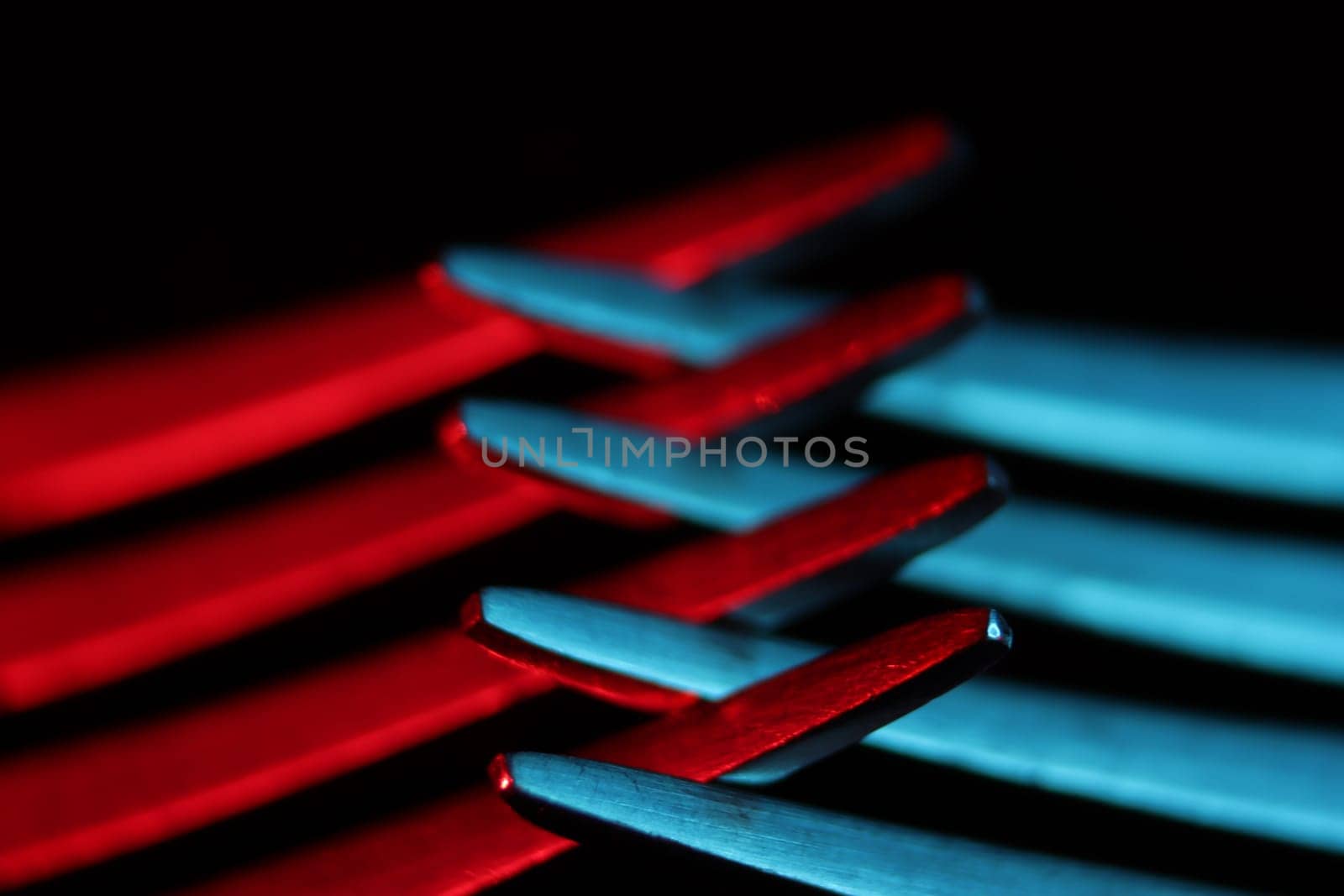 cutlery forks colors abstract macro background different