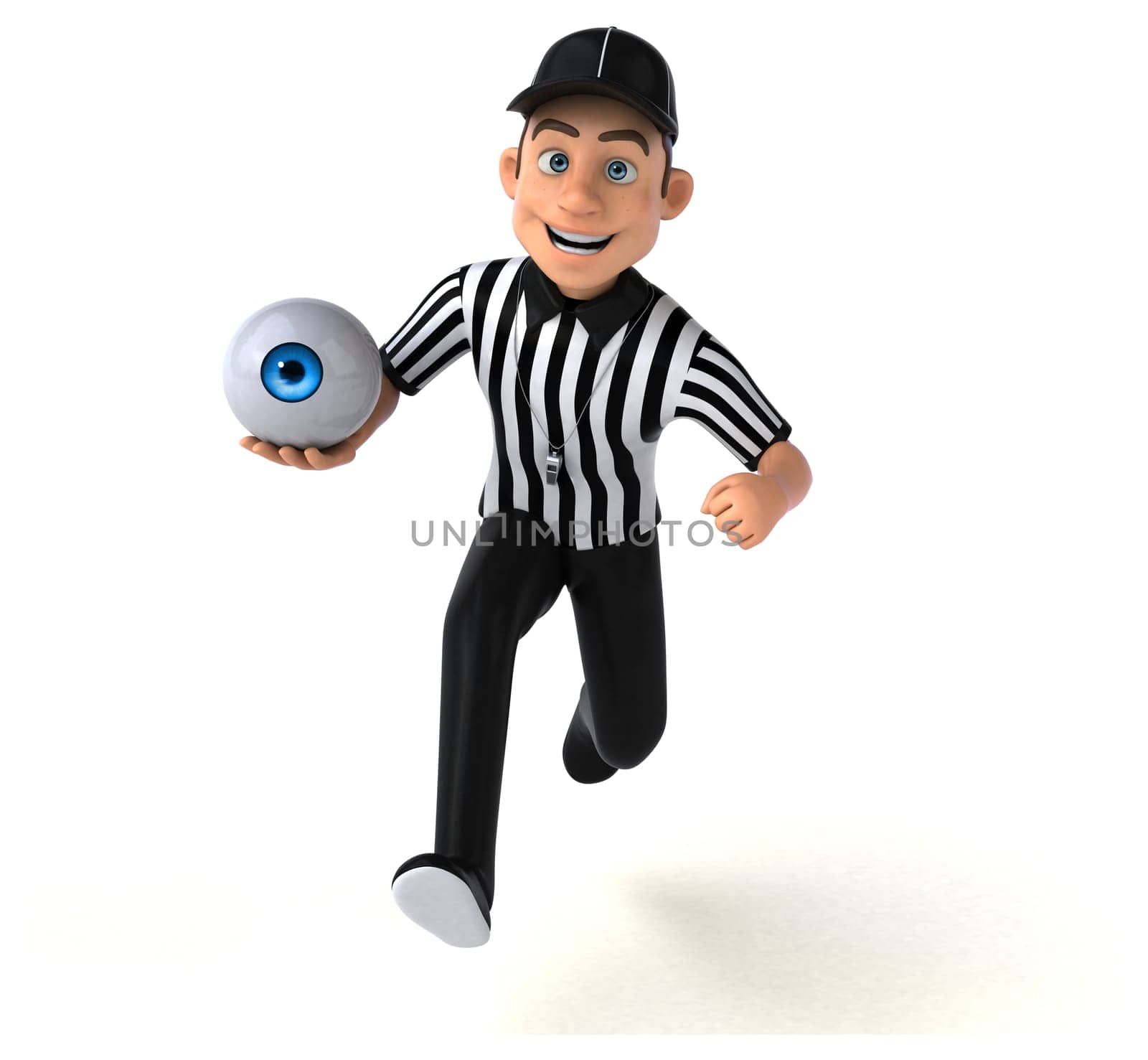 Fun 3D Illustration of an american Referee