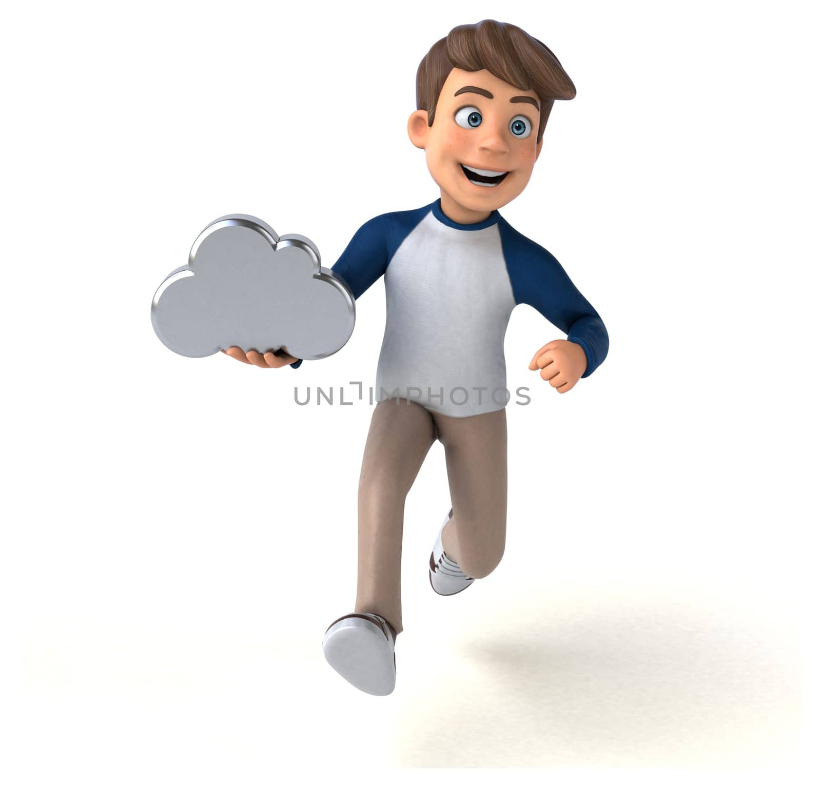 3D cartoon character fun teenager