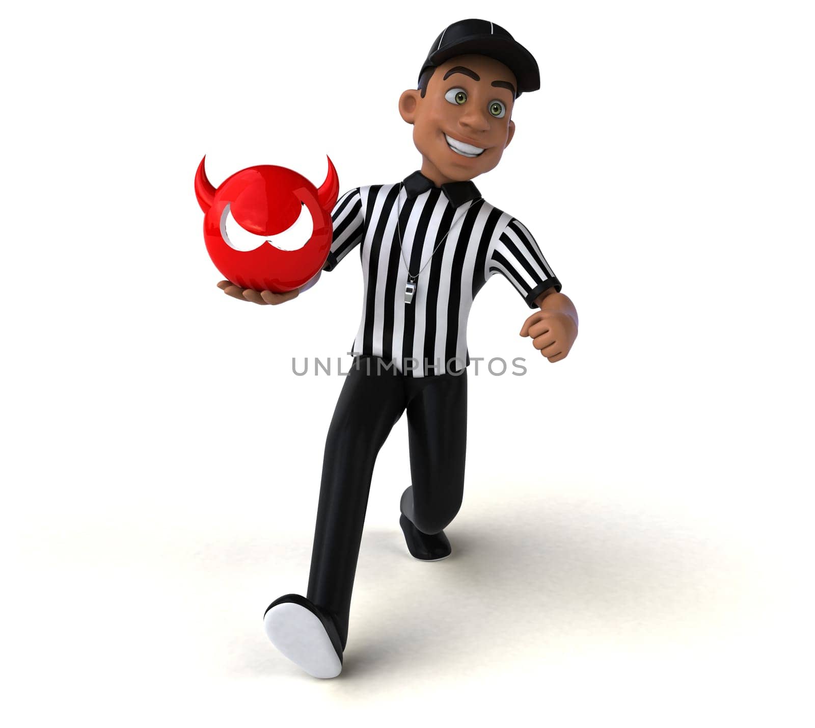 Fun 3D Illustration of an american Referee