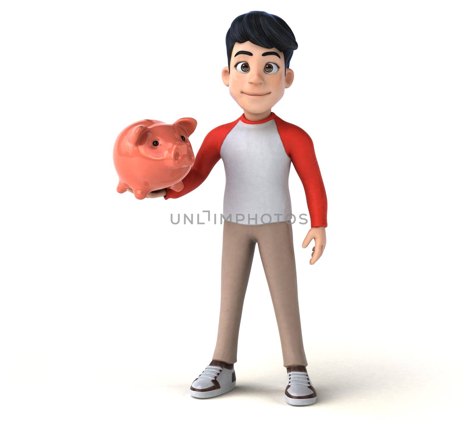 Fun 3D Asian teenager with a manga style