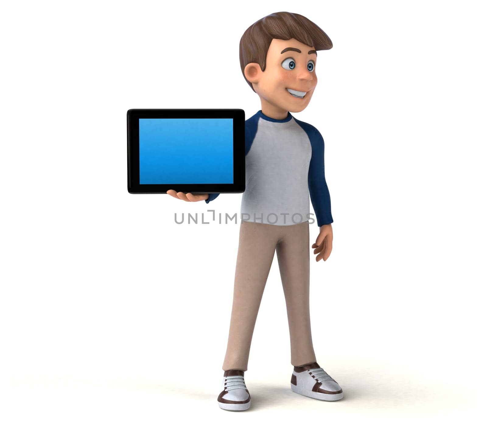 3D cartoon character fun teenager