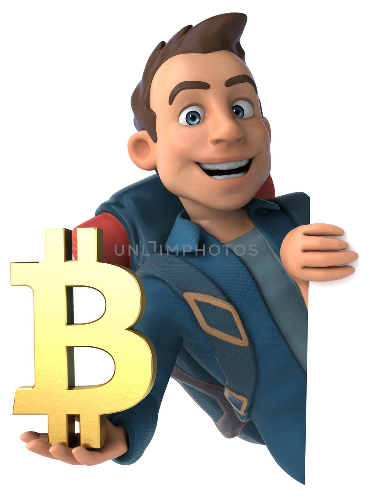 Fun illustration of a 3D cartoon backpacker