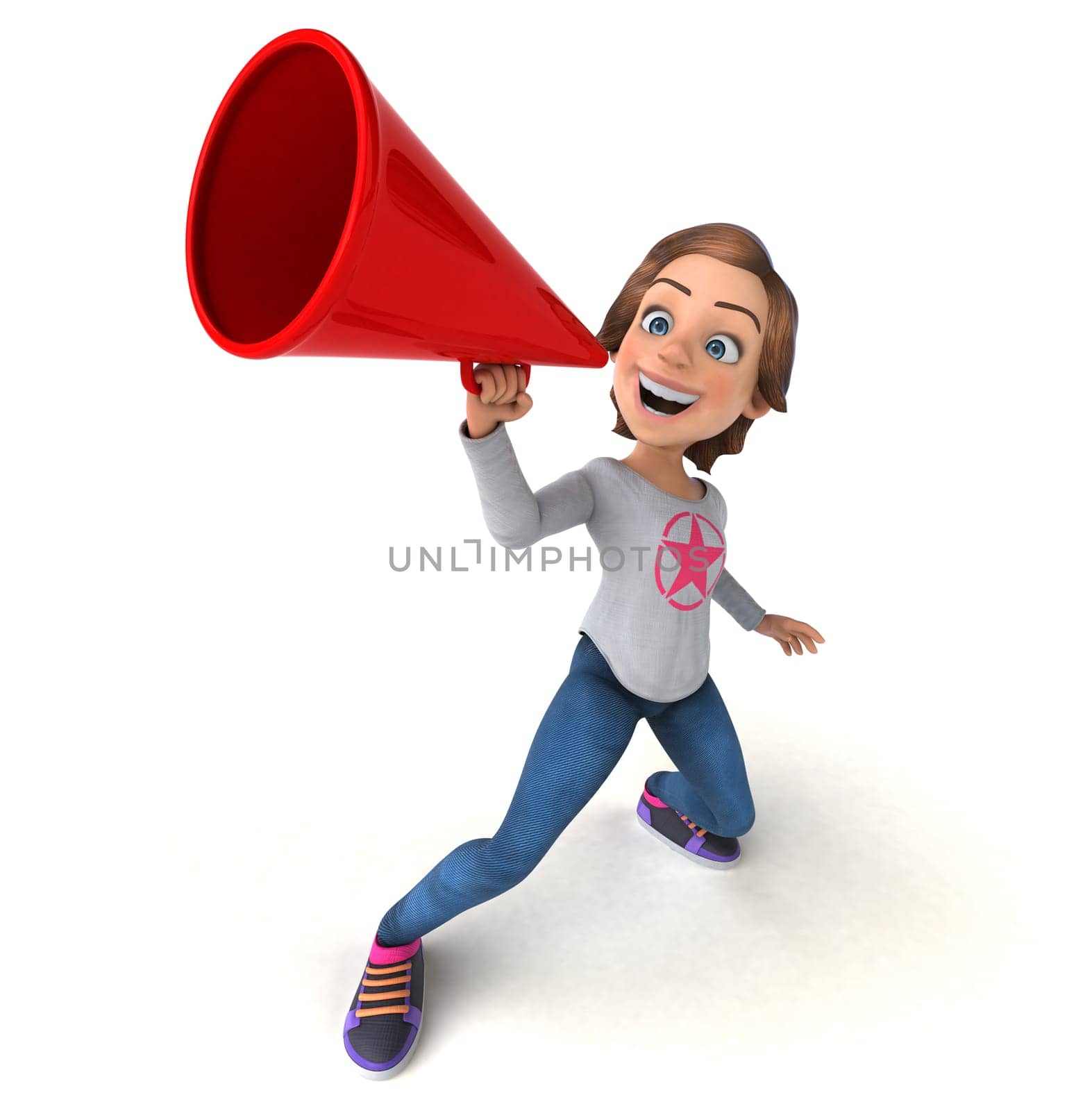 Fun 3D cartoon teenage girl