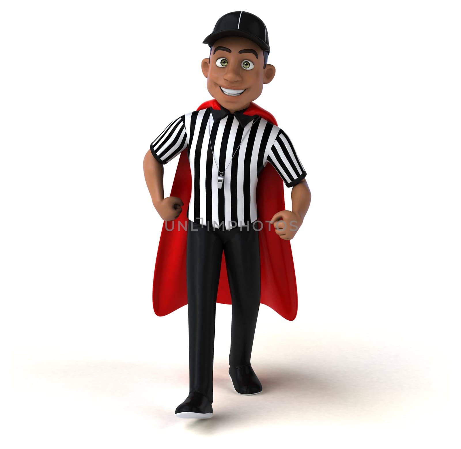 Fun 3D Illustration of an american Referee