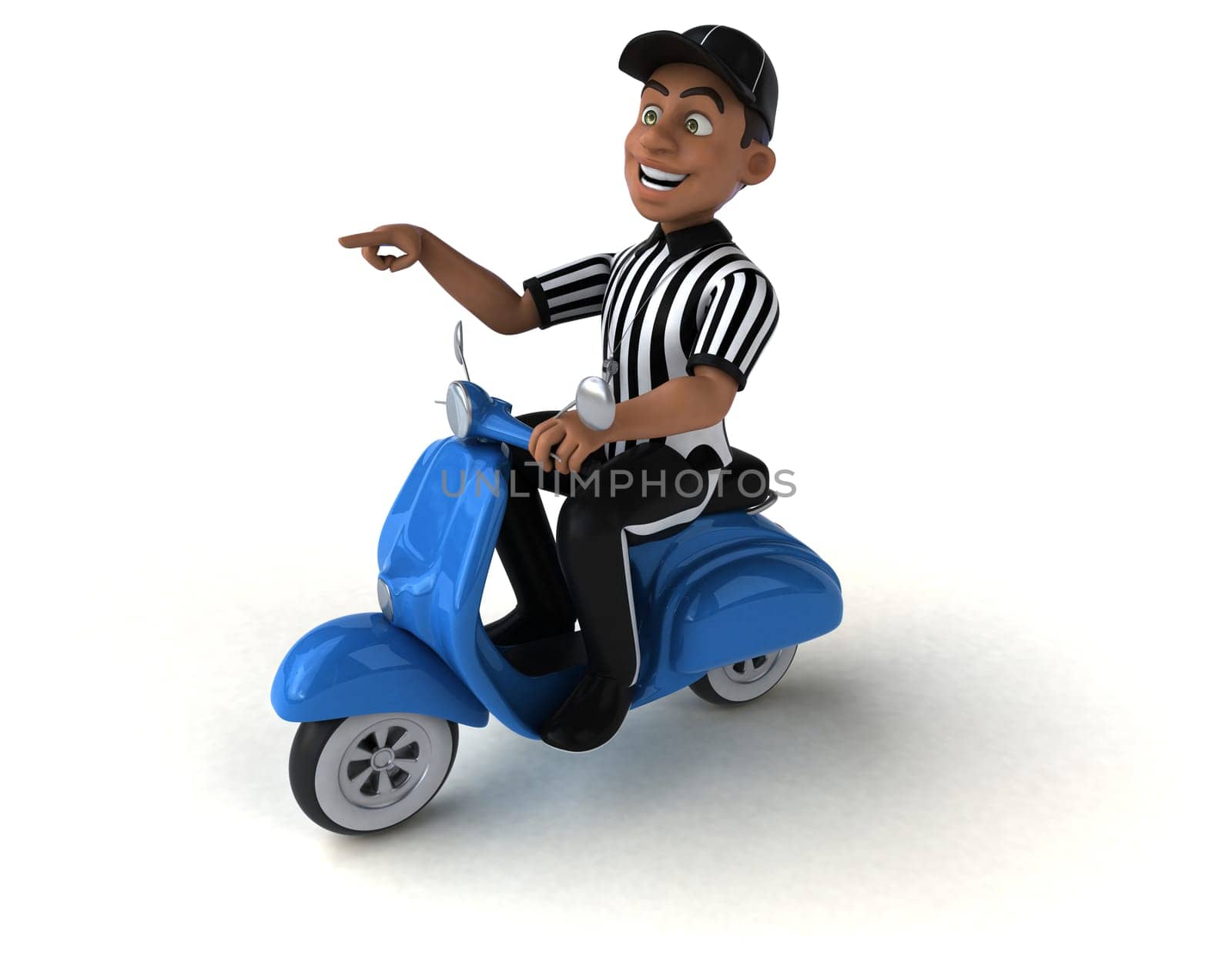 Fun 3D Illustration of an american Referee