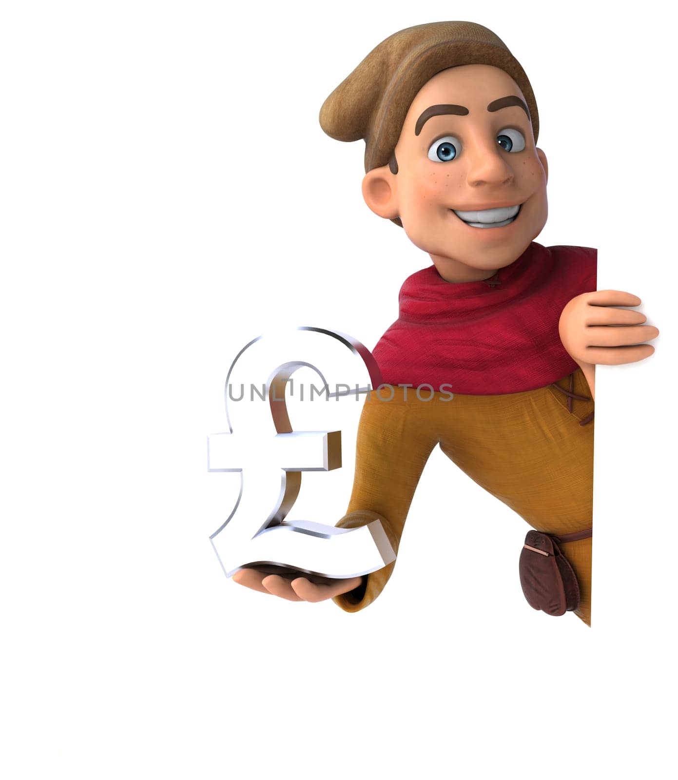 3D Illustration of a medieval historical character