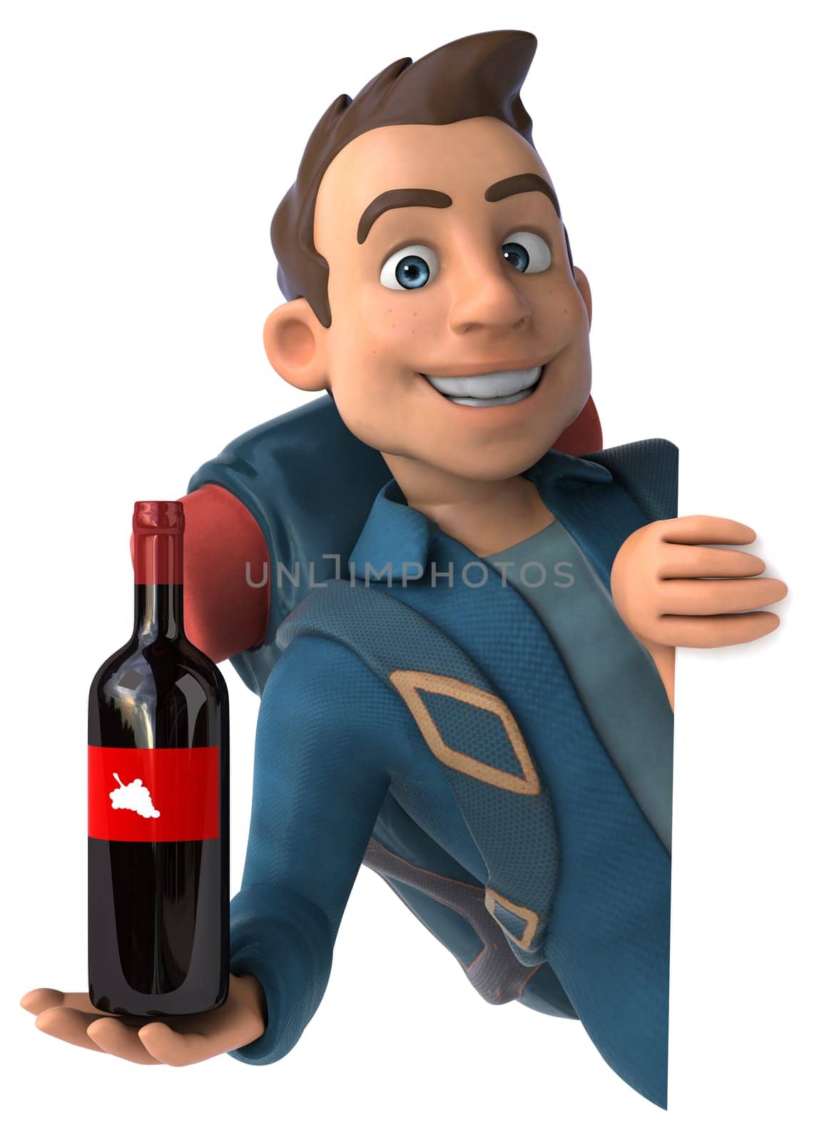 Fun illustration of a 3D cartoon backpacker