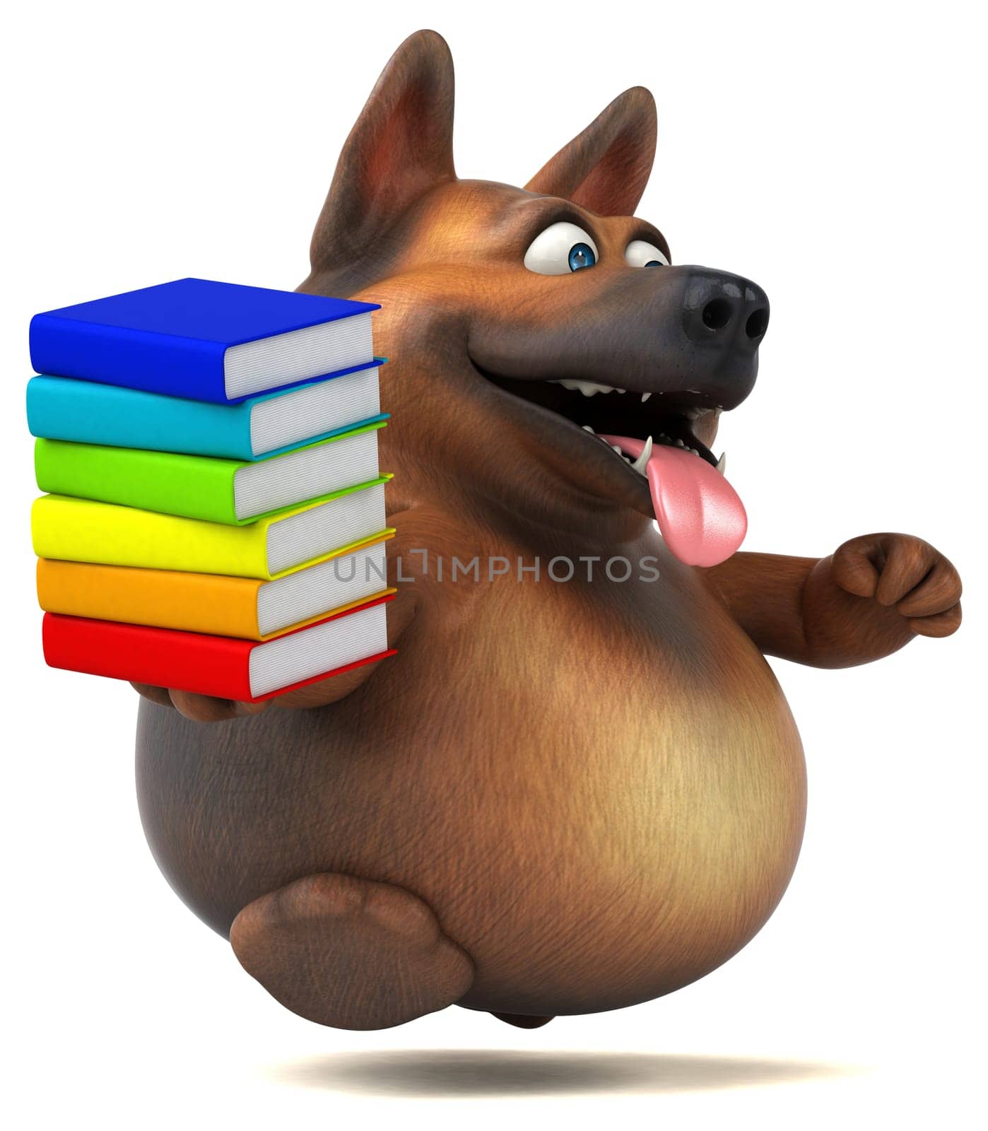 Fun german shepherd dog - 3D Illustration