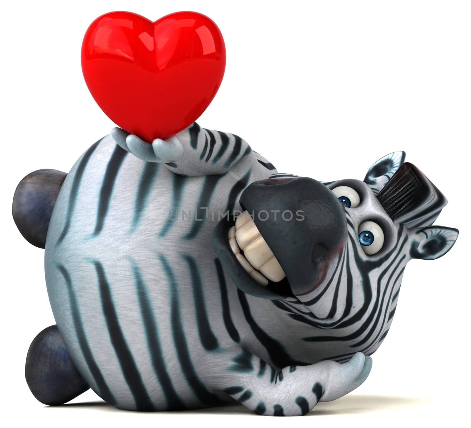 Fun zebra - 3D Illustration