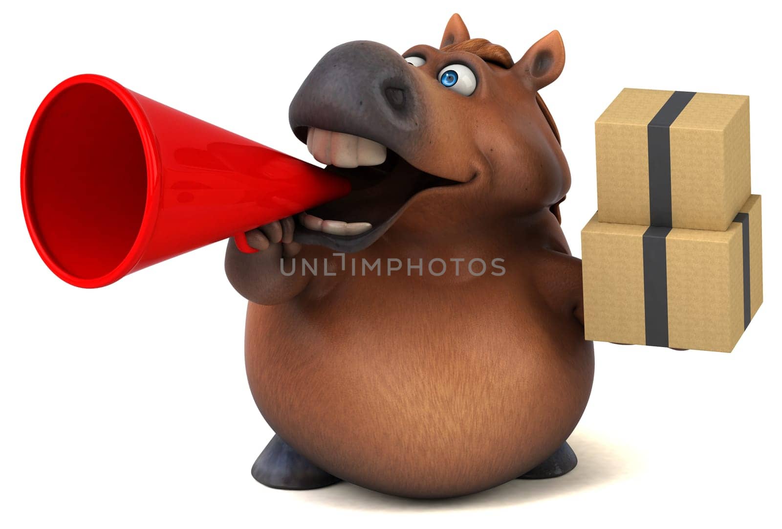 Fun horse - 3D Illustration