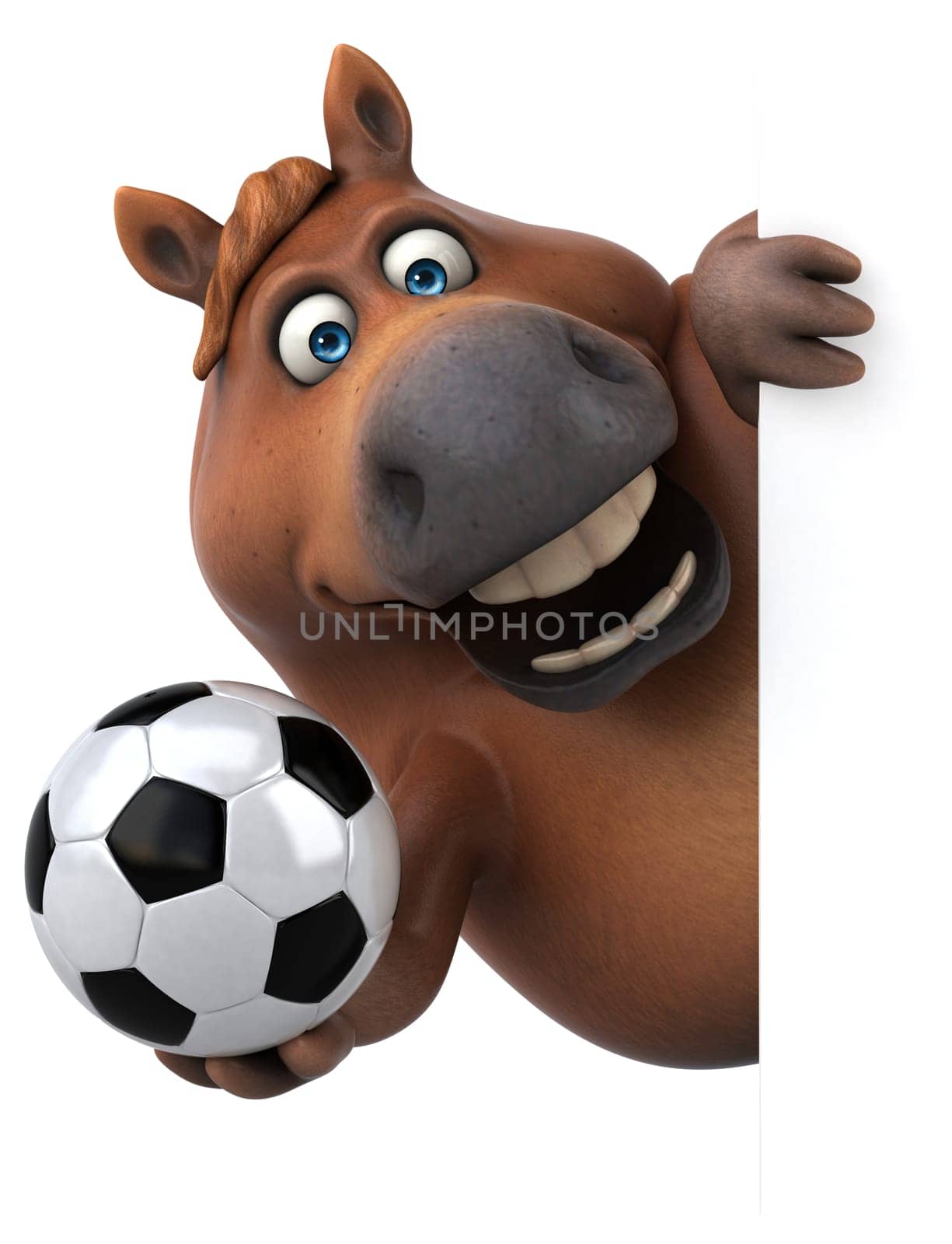 Fun horse - 3D Illustration