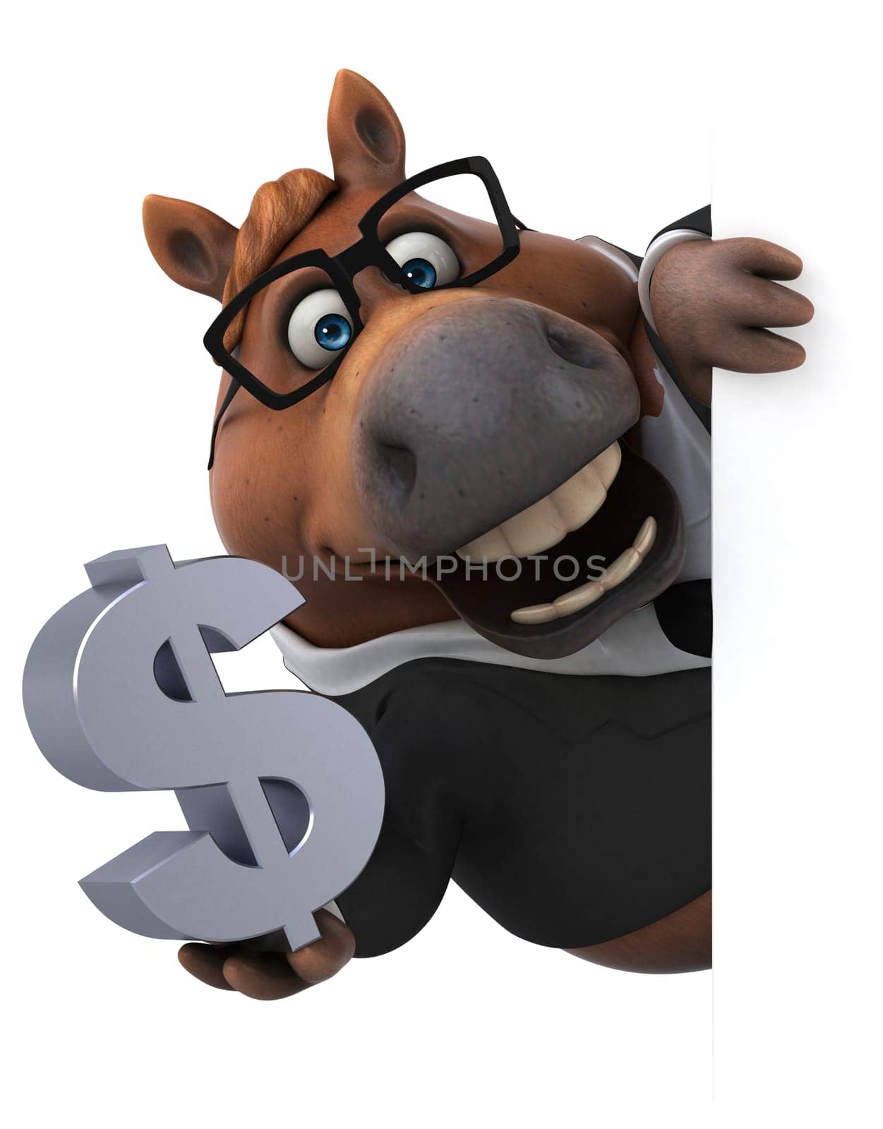 Fun horse - 3D Illustration