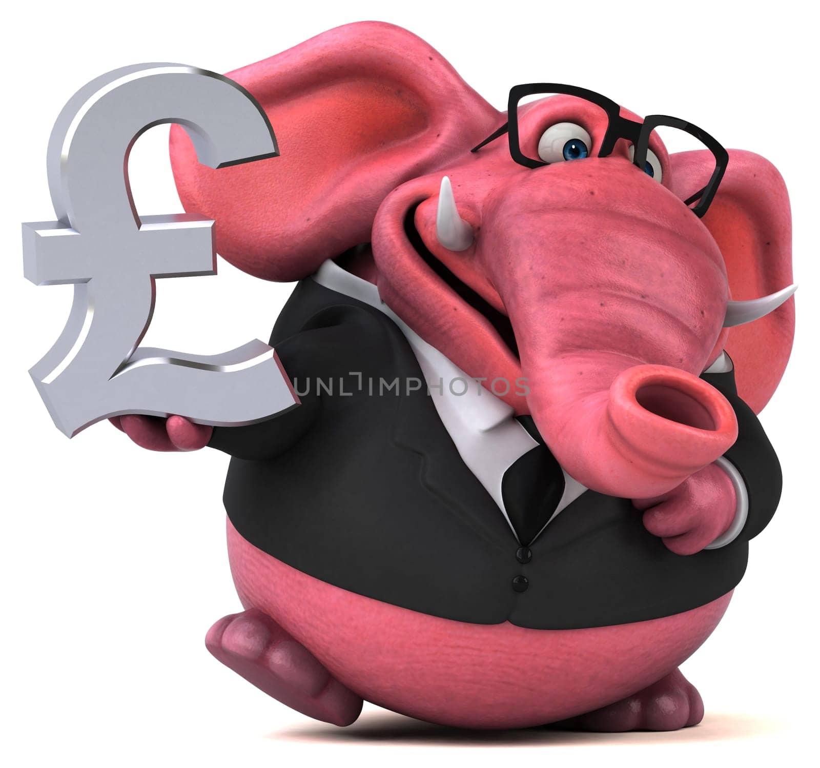 Fun elephant - 3D Illustration