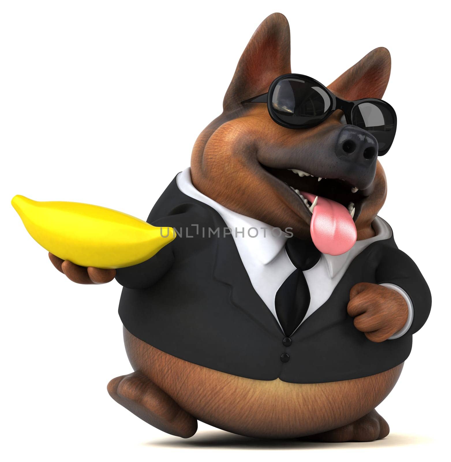 Fun german shepherd dog - 3D Illustration