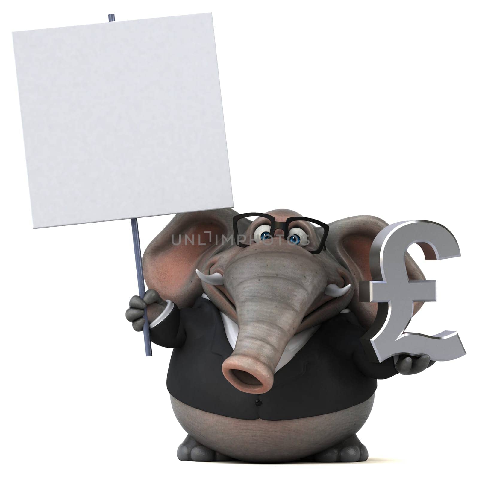 Fun elephant - 3D Illustration