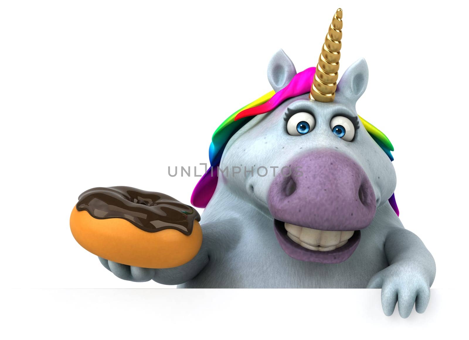 Fun unicorn - 3D Illustration