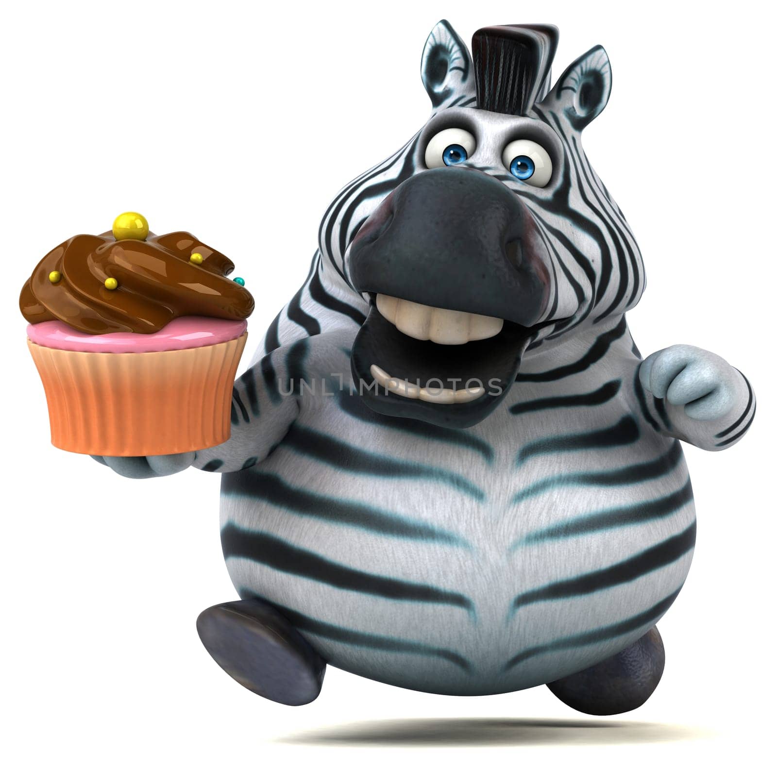Fun zebra - 3D Illustration