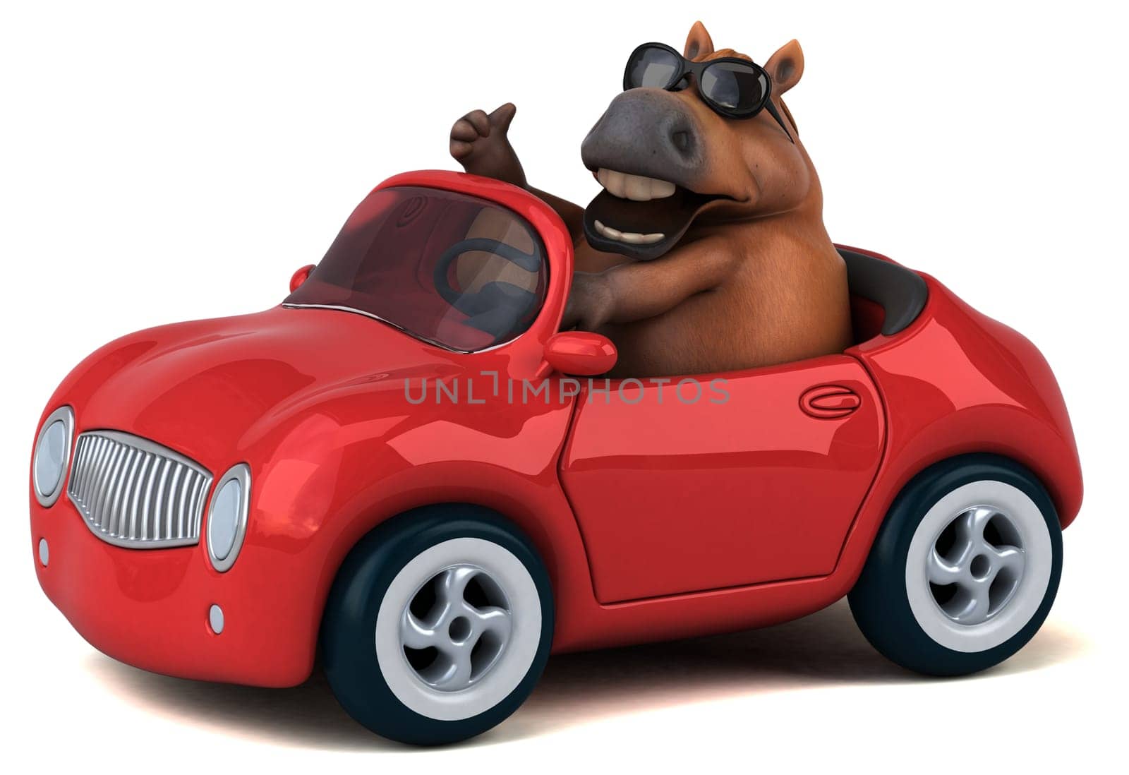 Fun horse - 3D Illustration