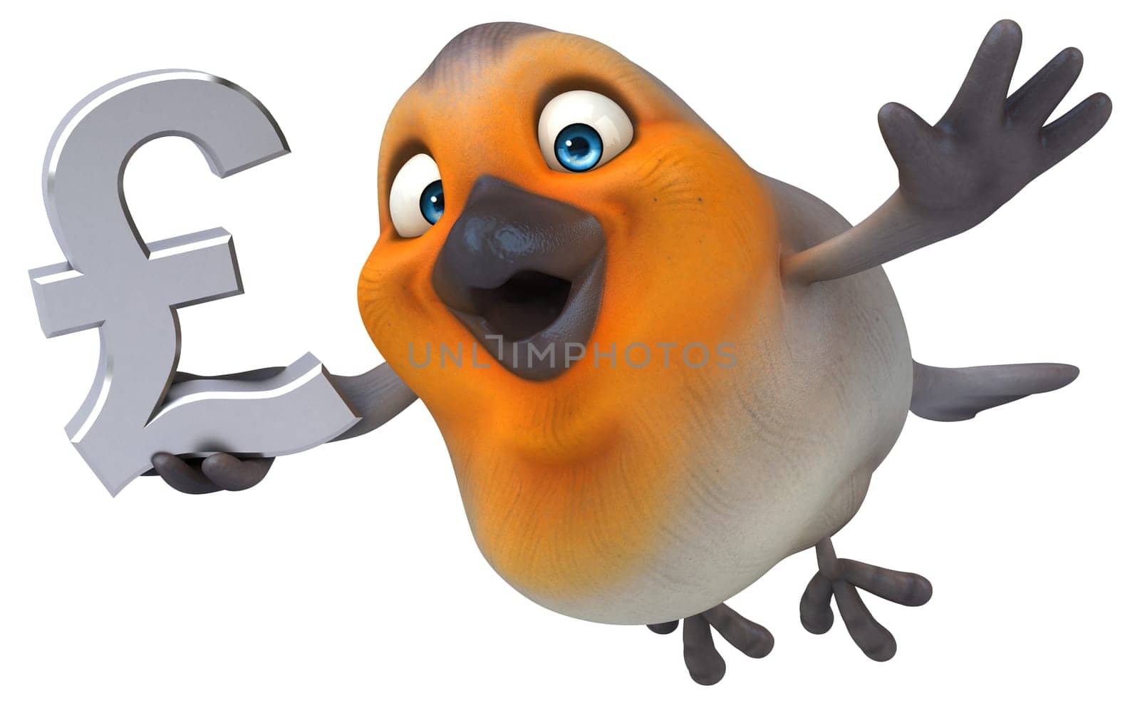 Fun bird - 3D Illustration
