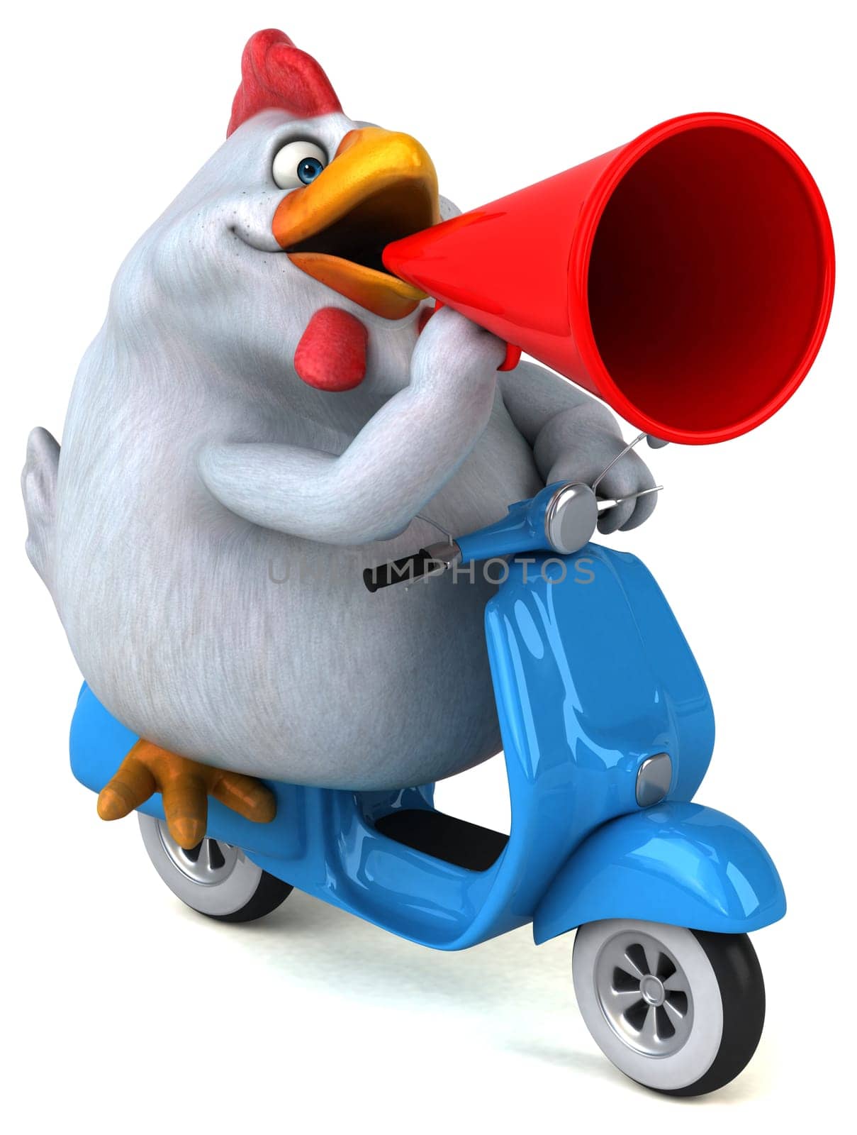 Fun chicken - 3D Illustration