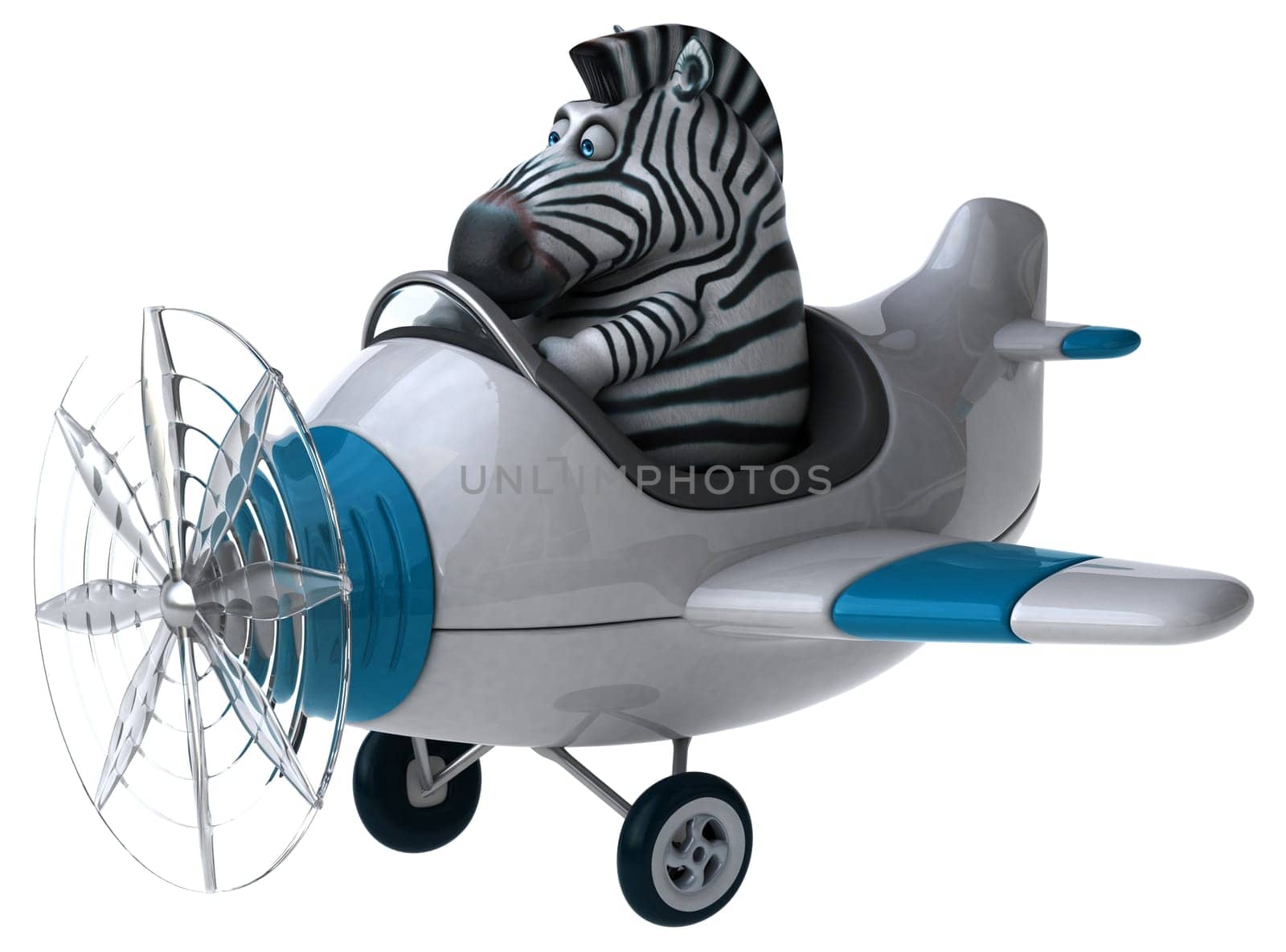 Fun zebra - 3D Illustration