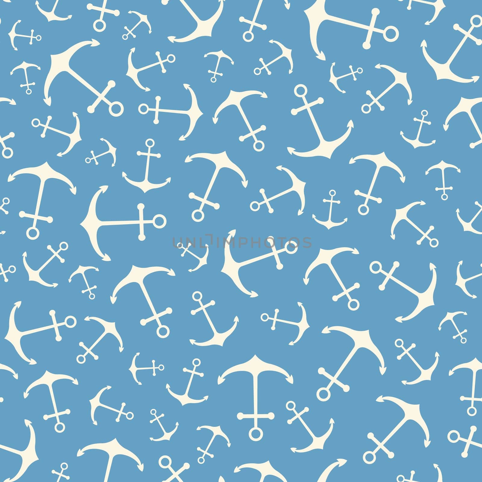 Nautical seamless pattern with ship anchors. Vector illustration