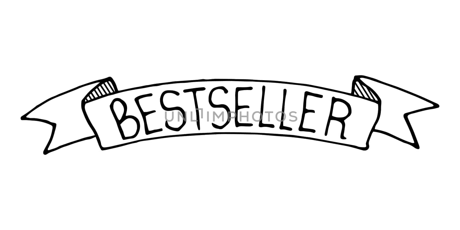 Hand drawn Bestseller vintage style banner isolated on white background. Vector illustration