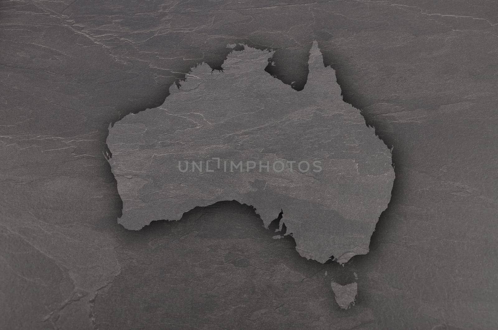 Map of Australia on dark slate