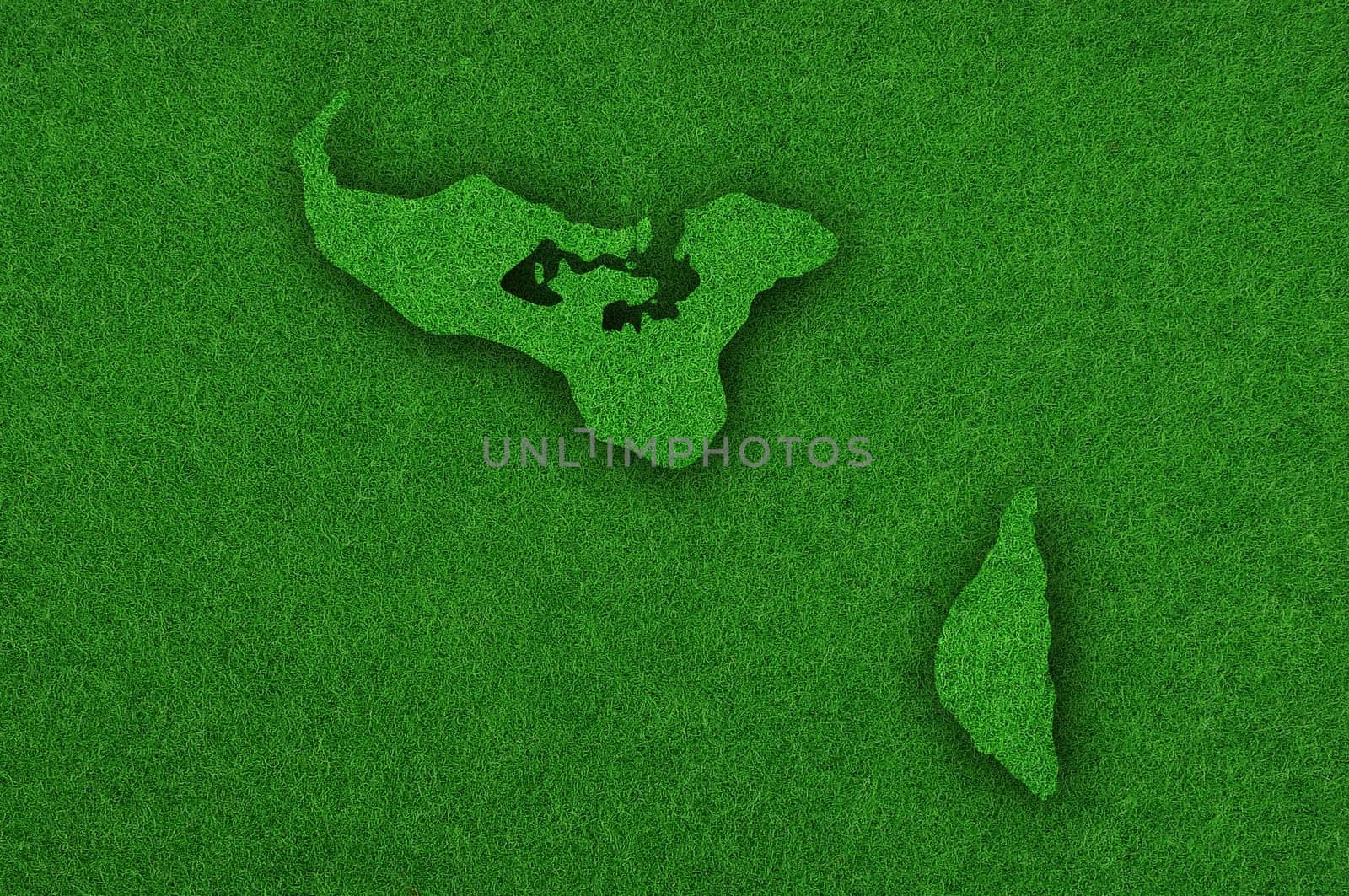 Map of Tonga on green felt
