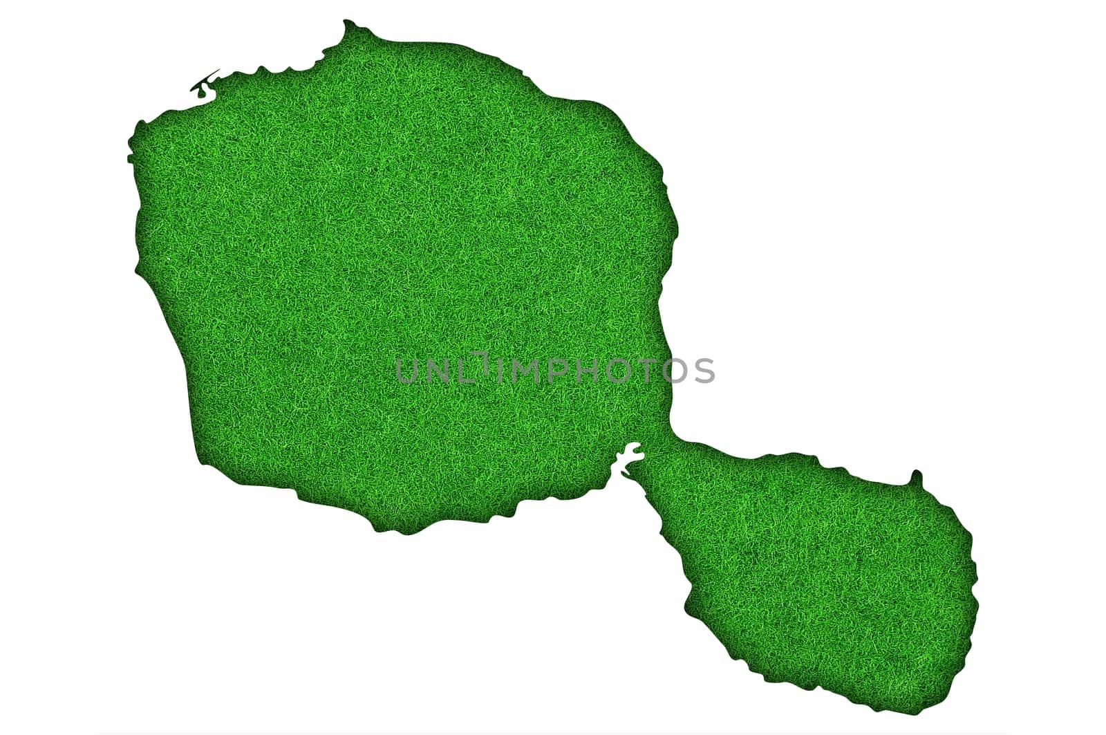 Map of Tahiti on green felt