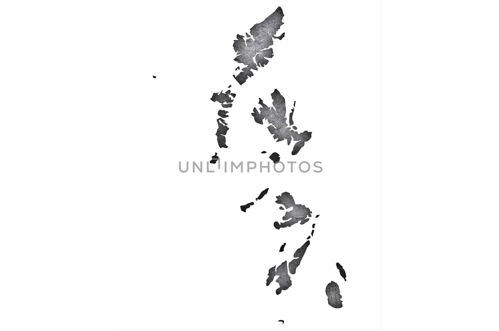 Map of Hebrides on weathered concrete