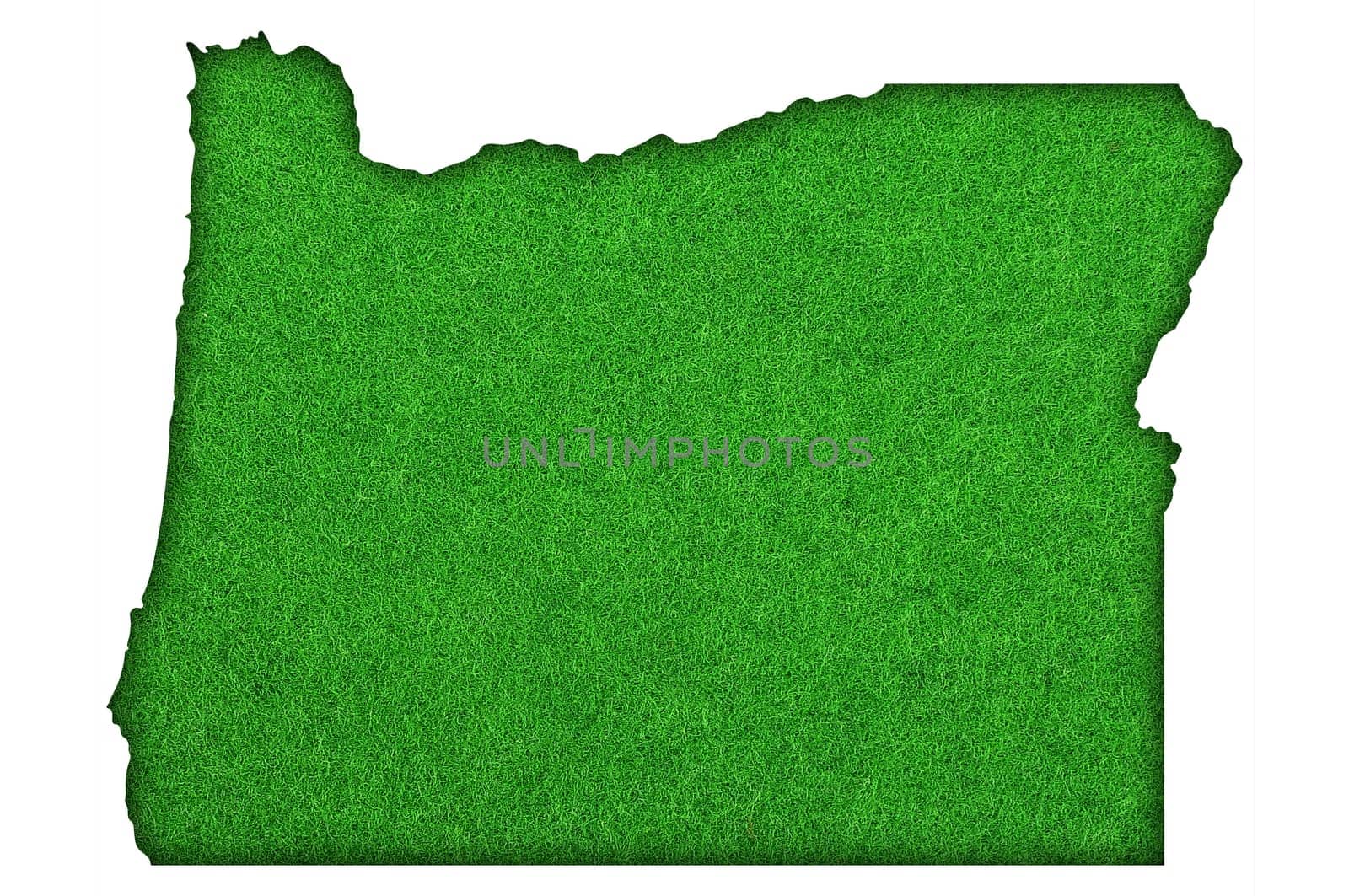Map of Oregon on green felt