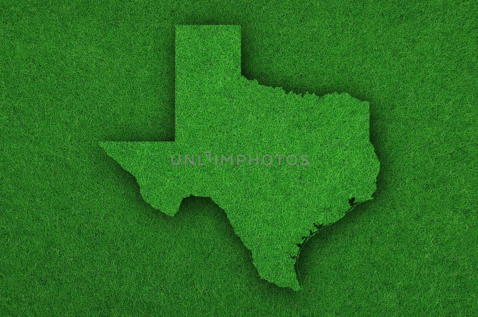 Map of Texas on green felt