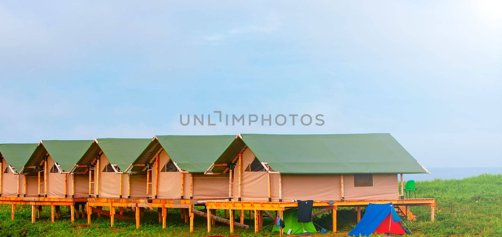 The Glamping on the Pacific coast in an ecologically clean place in Russia. Kamchatka.