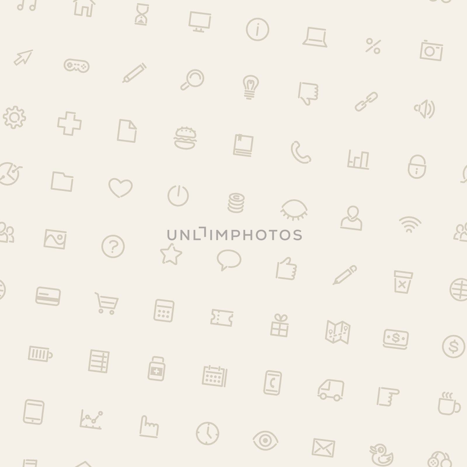 Light Tilted Seamless Pattern with Icons. Editable pattern in swatches. Clipping paths included in additional jpg format.