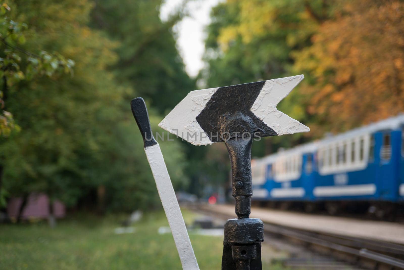 manual lever for Change intersection in a railroad