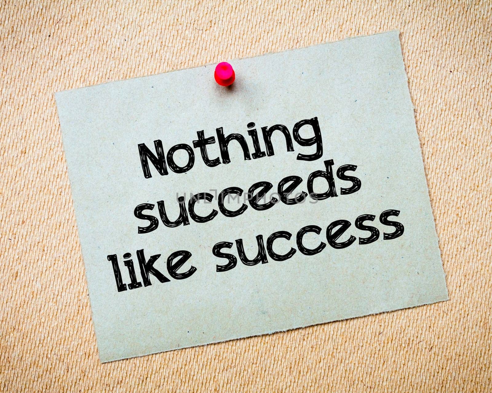 Word of mouth Message. Recycled paper note pinned on cork board. Concept Image