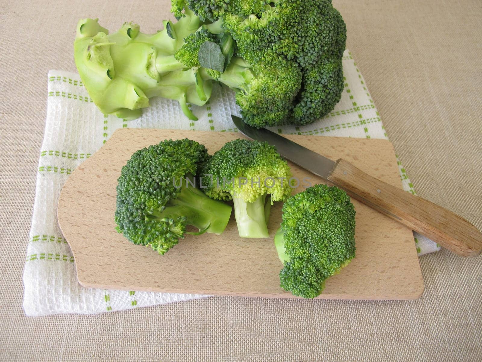Fresh green broccoli with florets