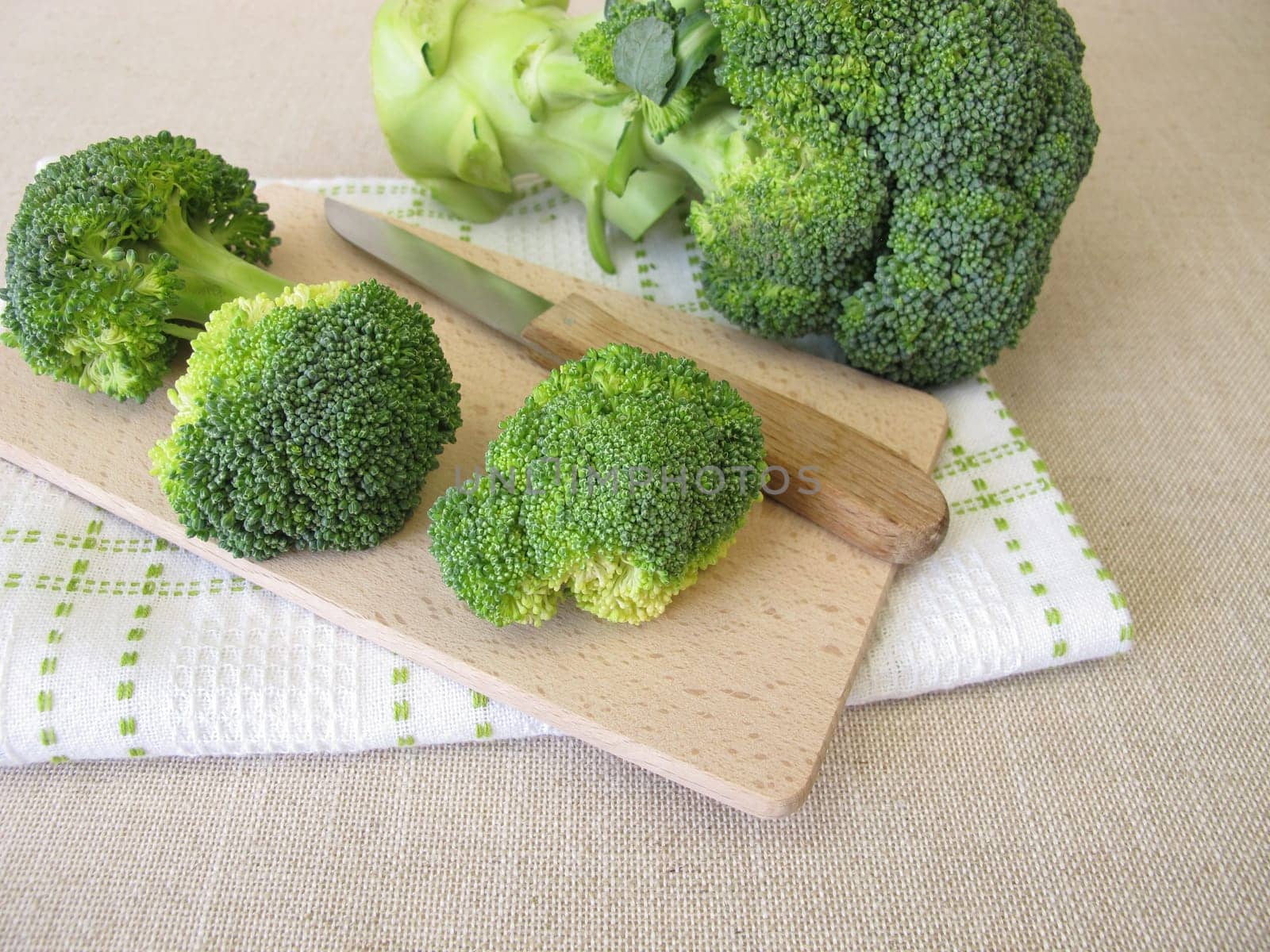 Fresh green broccoli with florets