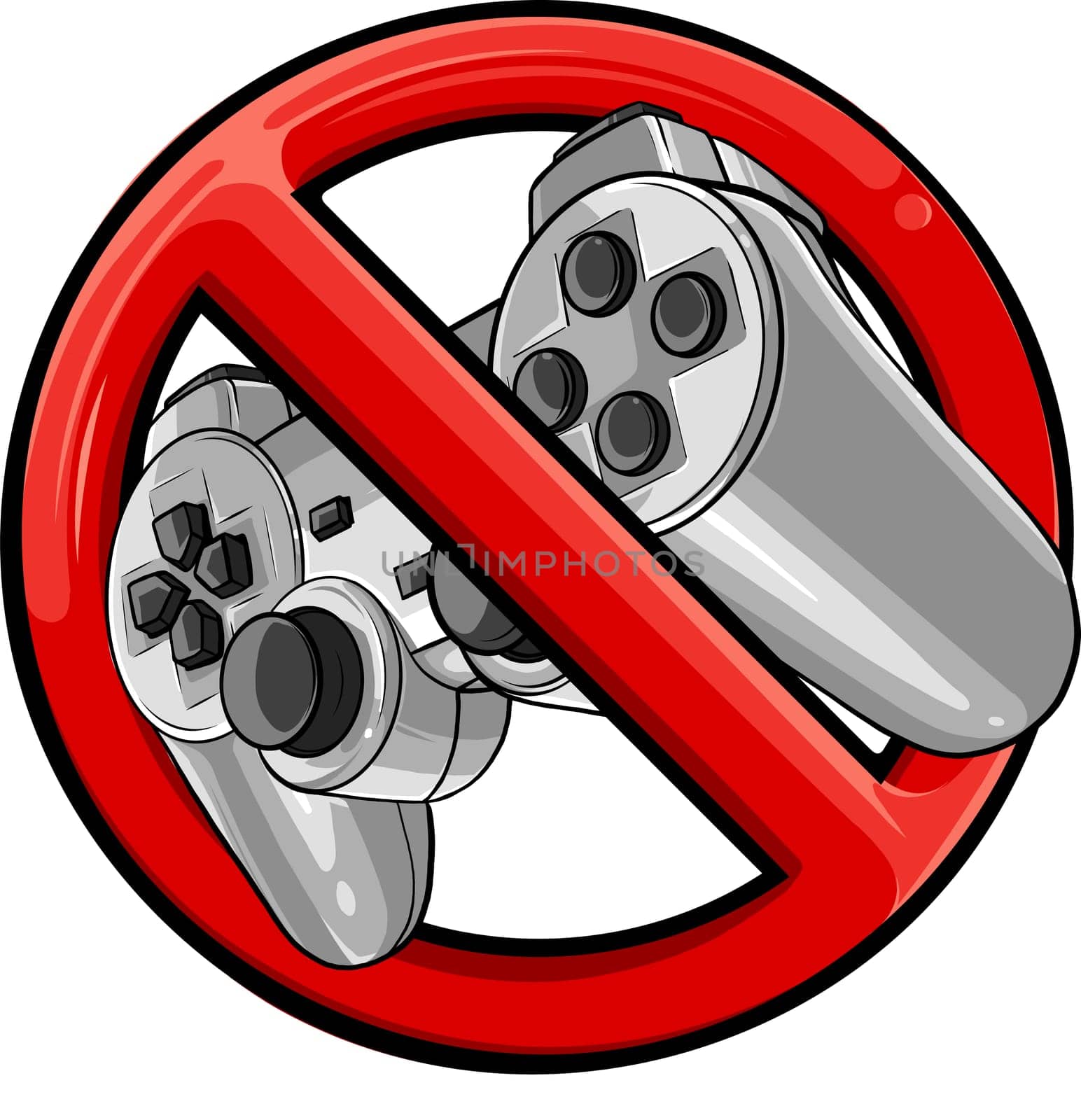 prohibition Gaming controller vector illustration