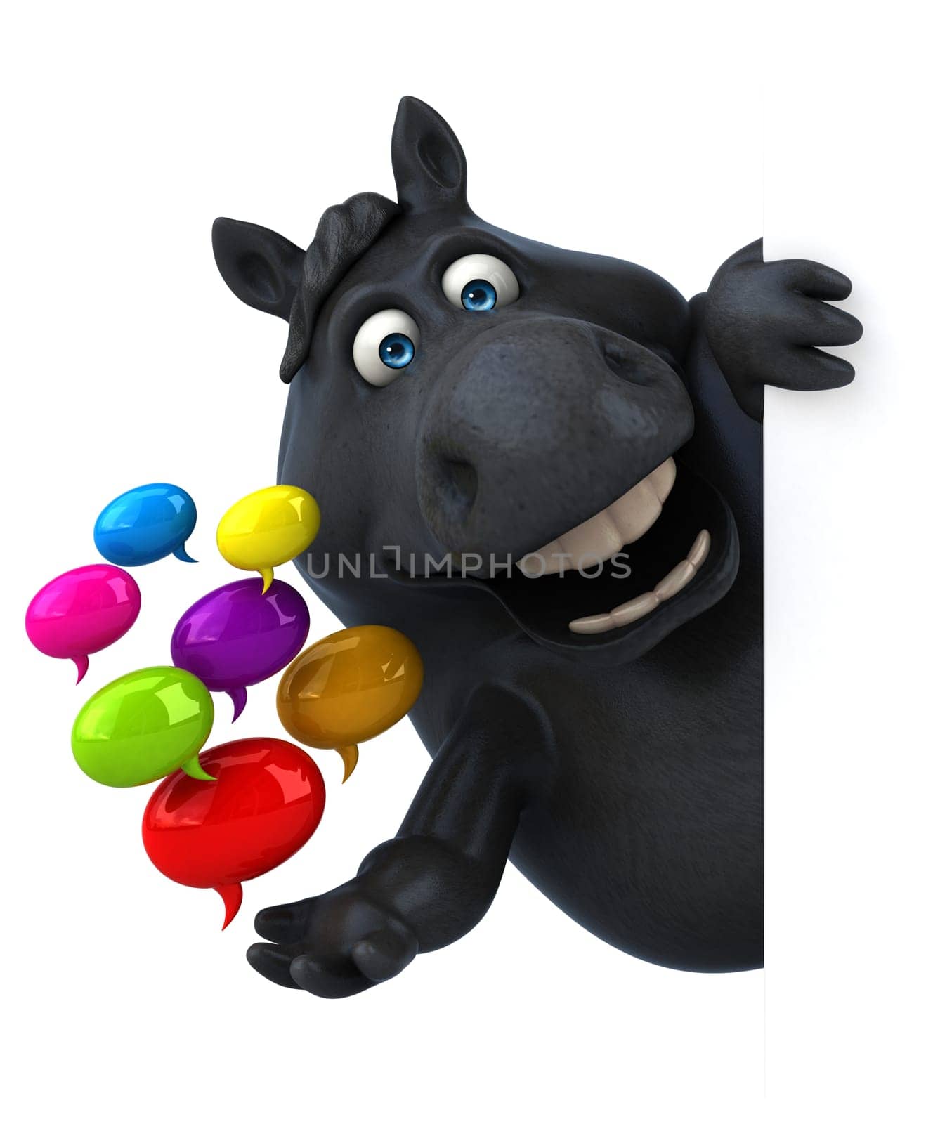 Fun horse - 3D Illustration