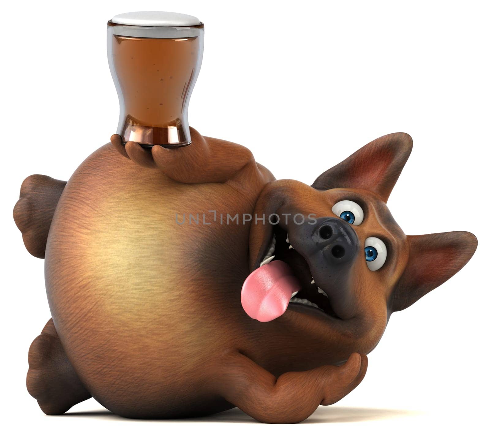 Fun german shepherd dog - 3D Illustration
