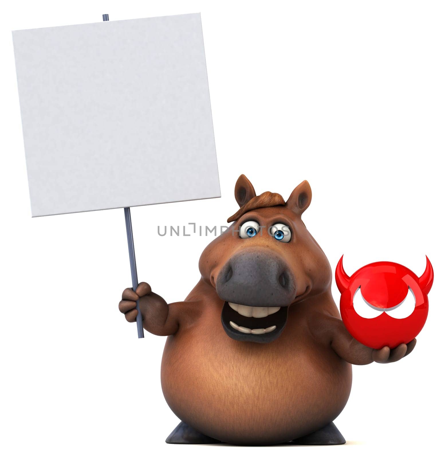 Fun horse - 3D Illustration